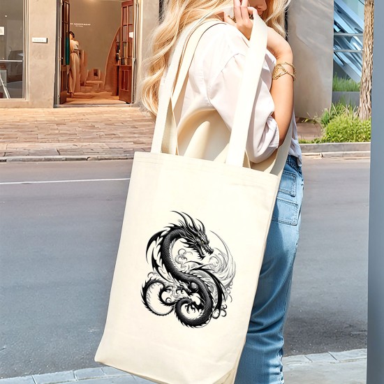 TATTOO İÇ CEPLİ KÖRÜKLÜ ÖRGÜ KULPLU KANVAS ÇANTA 35x40x10 cm