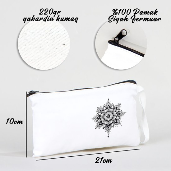 TATTOO BEZ KALEMLİK ÇANTA 21x10 cm BEYAZ