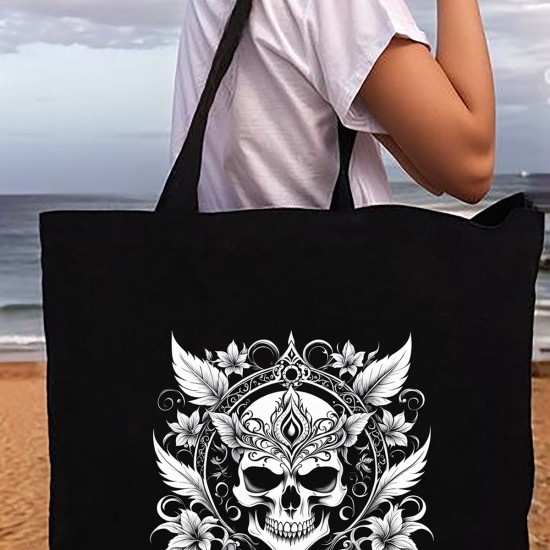 TATTOO PLAJ ÇANTASI KANVAS 48x41x10 cm SİYAH