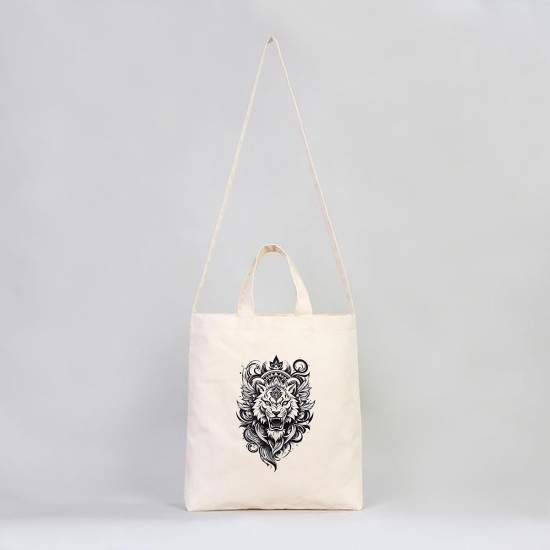 TATTOO İÇ CEPLİ CIRTLI KÖRÜKLÜ KANVAS ÇANTA 38x38x4 cm