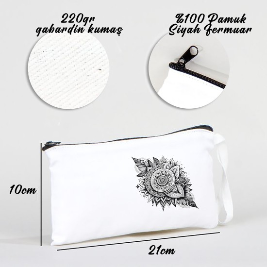 TATTOO BEZ KALEMLİK ÇANTA 21x10 cm BEYAZ