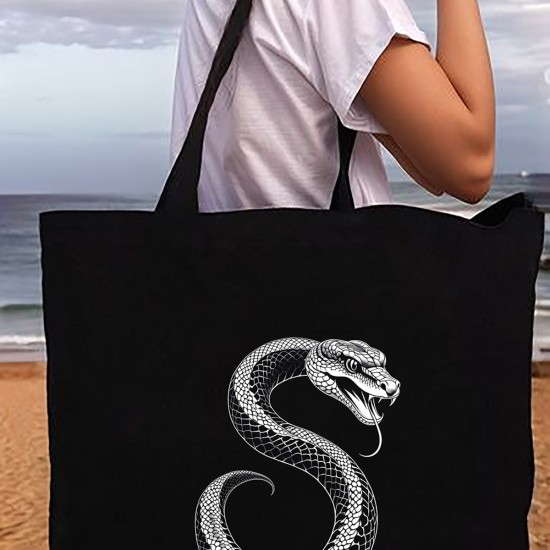 TATTOO PLAJ ÇANTASI KANVAS 48x41x10 cm SİYAH