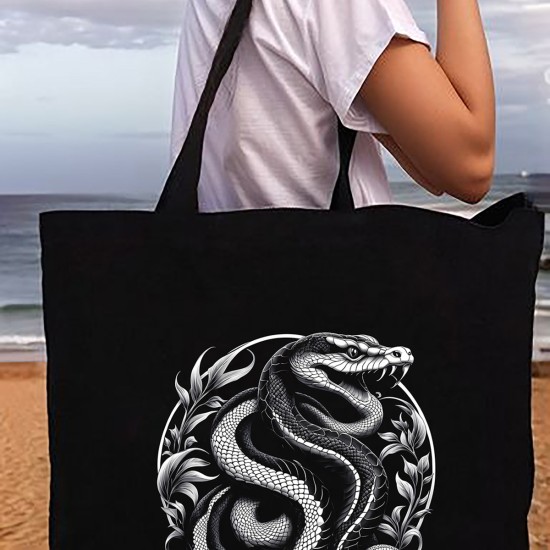 TATTOO PLAJ ÇANTASI KANVAS 48x41x10 cm SİYAH