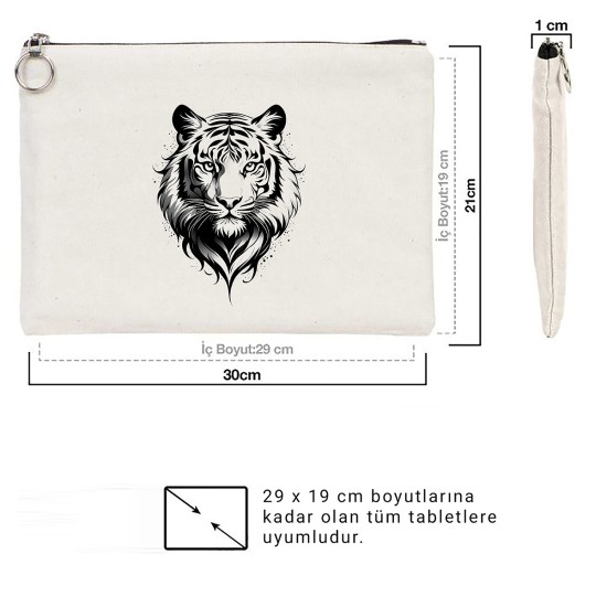 TATTOO TABLET/PORTFÖY ÇANTA - ASTARLI 30x21 cm BEYAZ