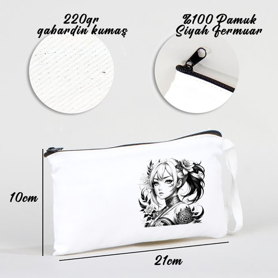 TATTOO BEZ KALEMLİK ÇANTA 21x10 cm BEYAZ