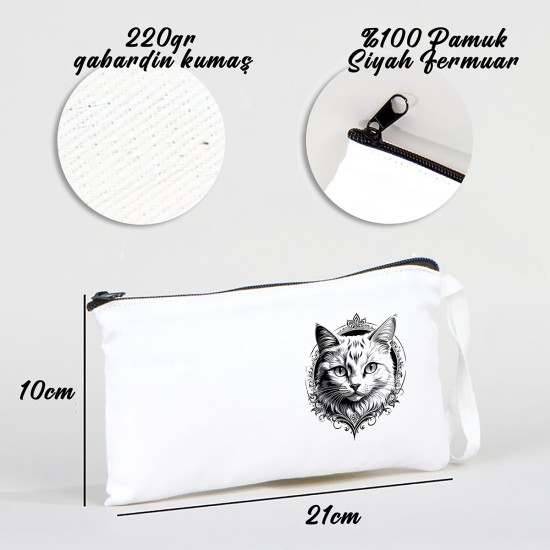 TATTOO BEZ KALEMLİK ÇANTA 21x10 cm BEYAZ