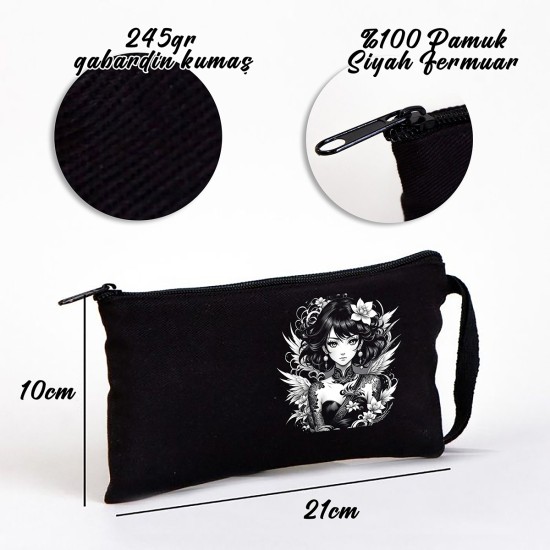 TATTOO BEZ KALEMLİK ÇANTA 21x10 cm SİYAH