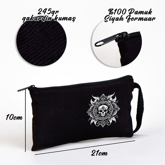 TATTOO BEZ KALEMLİK ÇANTA 21x10 cm SİYAH