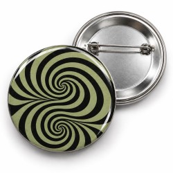 Vintage 2 - Zeytin Yeşili Çift Spiral - 58mm Rozet