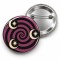 Vintage 2 - Mor Spiral ve Ay Yıldızlar - 58mm Rozet