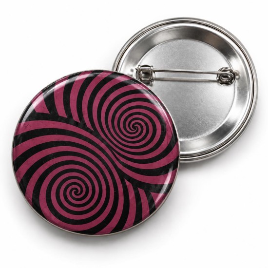 Vintage 2 - Mor Çift Spiral - 58mm Rozet