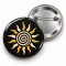Vintage 3 - Krem ve Hardal Spiral Güneş - 58mm Rozet