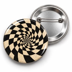 Vintage Spiral - Krem Dama Tüneli - 58mm Rozet