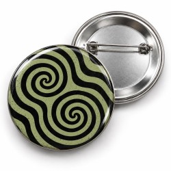 Vintage Spiral - Zeytin Yeşili Çift Girdap - 58mm Rozet