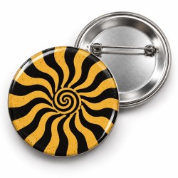 Vintage Spiral - Hardal Güneş Işınları - 58mm Rozet