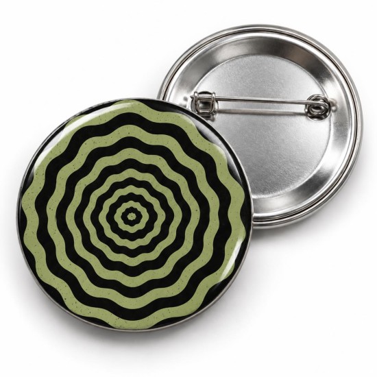 Vintage Spiral - Zeytin Yeşili Çiçek Halkaları - 58mm Rozet