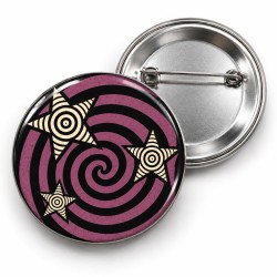 Vintage Spiral - Mor ve Üç Yıldız - 58mm Rozet
