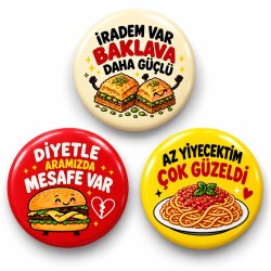 İrade ve Lezzet - 3’lü 58mm Rozet Seti