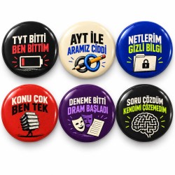 YKS Sınav Maratonu - 6’lı 58mm Rozet Seti